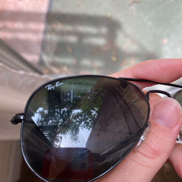 black aviator ray bans great condition main image 5
